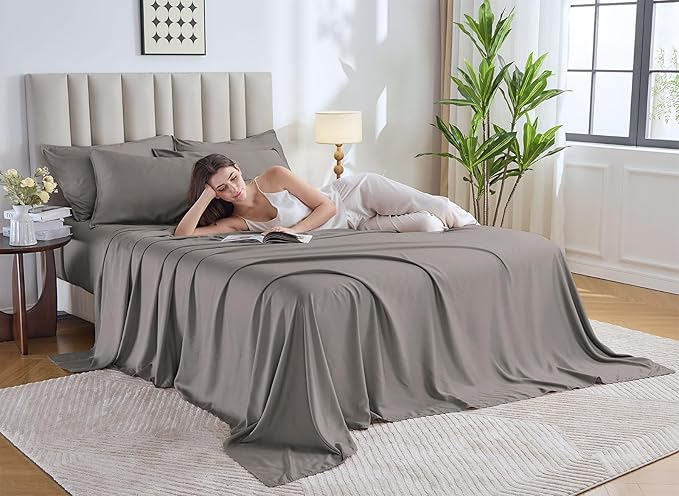 Bamboo Cooling Bed Sheet Set - California King - 4 Piece