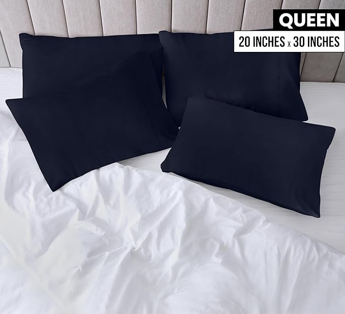 Microfiber Pillowcase Set - Queen - 20 x 30 in - 4 Pack