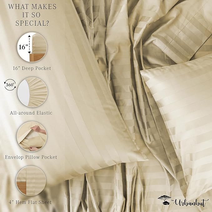 Bed Sheet Set - California King - 16 in Deep Pocket - 4 Piece