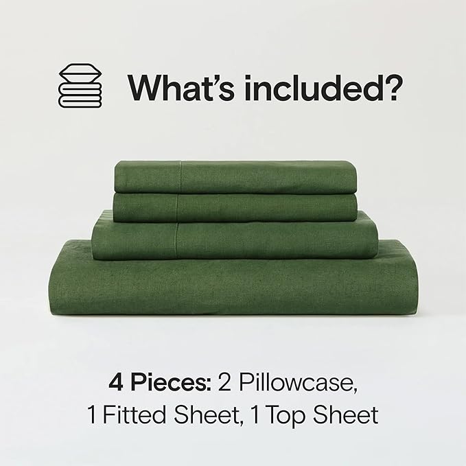 Linen Cooling Bed Sheet Set - Full - 4 Piece