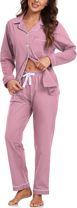 100% Cotton Pants Pajama Set - Long Sleeve - 2 Piece