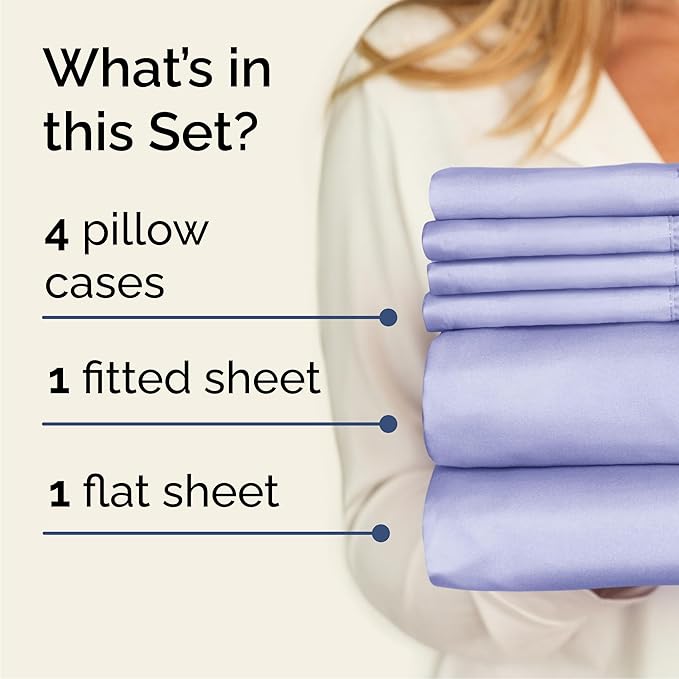 Cooling Bed Sheet Set - Queen - 16 in Deep Pocket - 6 Piece