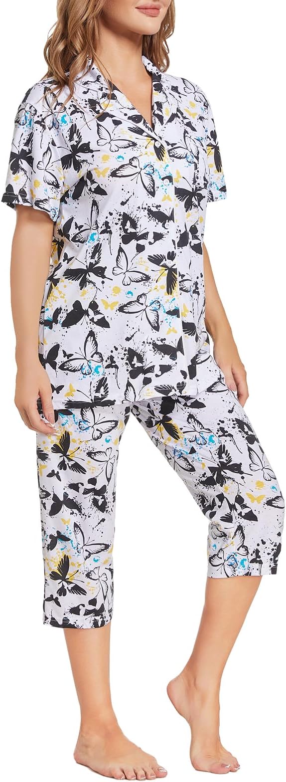 Capri Pajama Set - Short Sleeve - 2 Piece