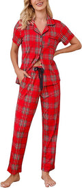 Women's Pants Pajama Set - Short Sleeve - 2 Piece