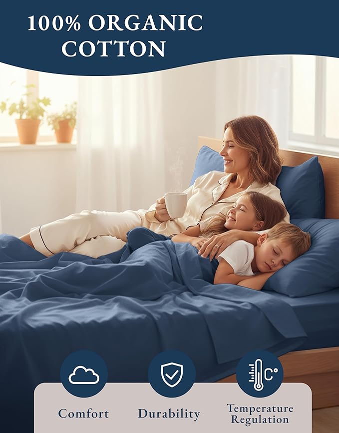 Linen Bed Sheet Set - Queen - 4 Piece