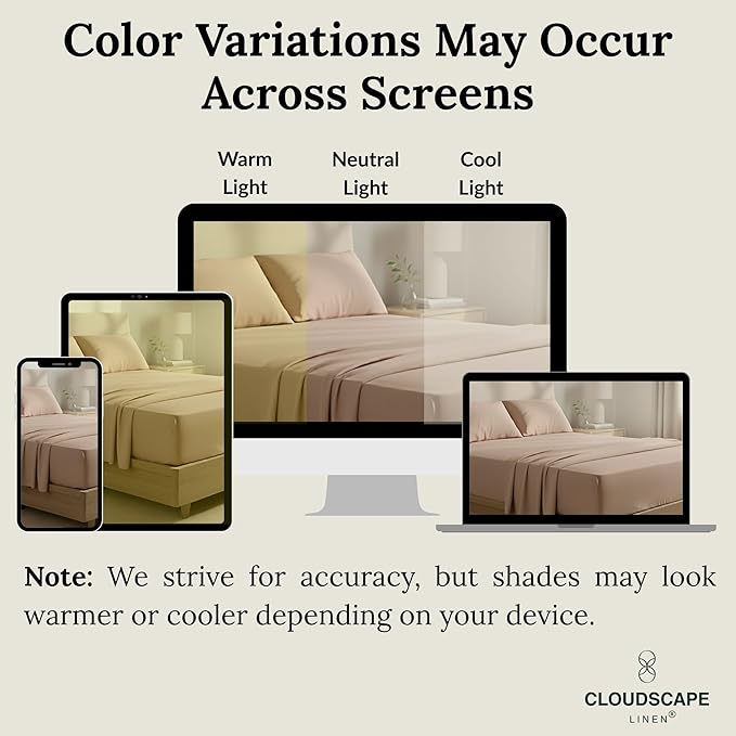 Linen Bed Sheet Set - California King - 4 Piece