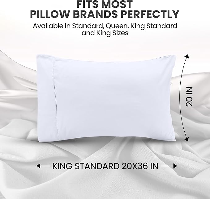 Microfiber Pillowcase - King - 20 x 36 in - 2 Pack