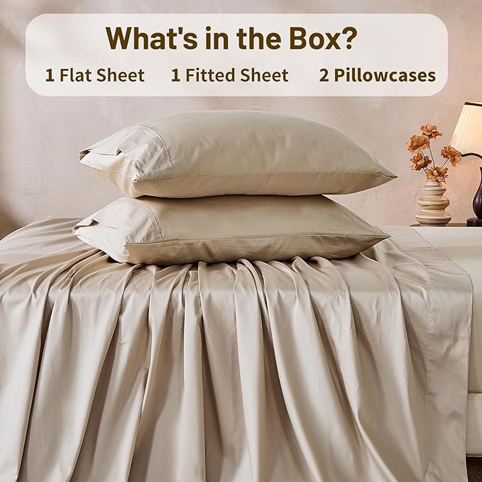 Linen Bed Sheet Set - King - 4 Piece