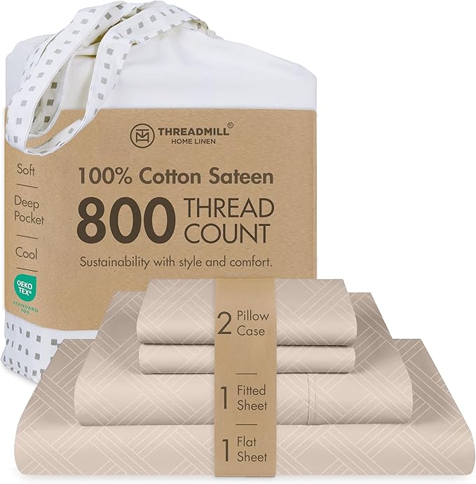 100% Cotton Bed Sheet Set - King - 4 Piece