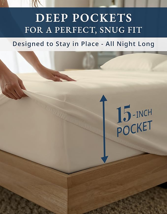 Bed Sheet Set - Queen - 15 in Deep Pocket