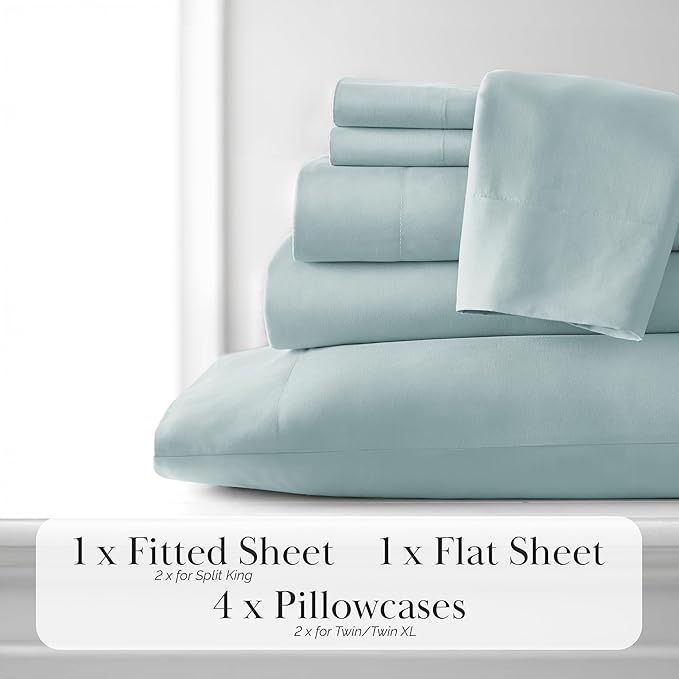 Microfiber Bed Sheet Set - King - 6 Piece