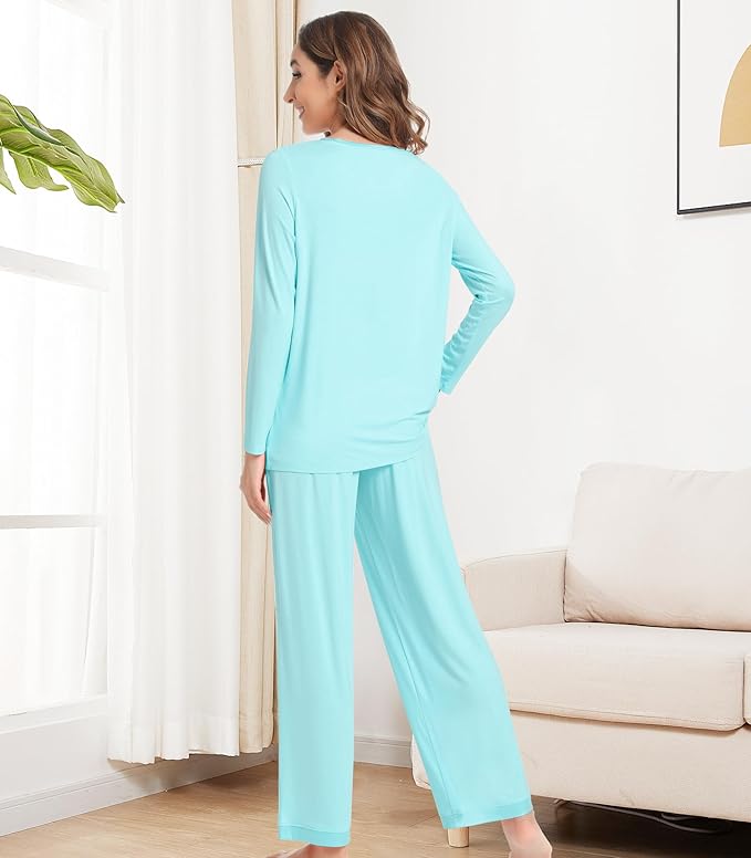 Women's Bamboo Pants Pajama Set - Long Sleeve - 2 Piece