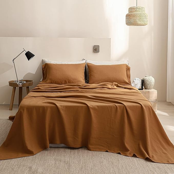 Linen Bed Sheet Set - Full - 4 Piece