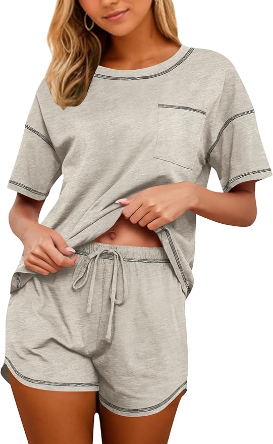 Women's 100% Cotton Shorts Pajama Set - Short Sleeve - 2 Piece
