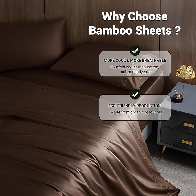 Bamboo Cooling Bed Sheet Set - King - 4 Piece