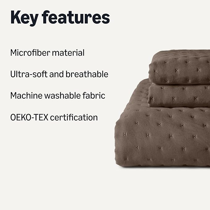 Microfiber Quilt Set - King - 3 Piece