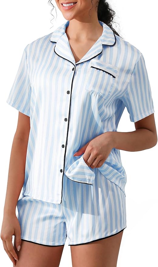Women's Shorts Pajama Set - Short Sleeve - 2 Piece