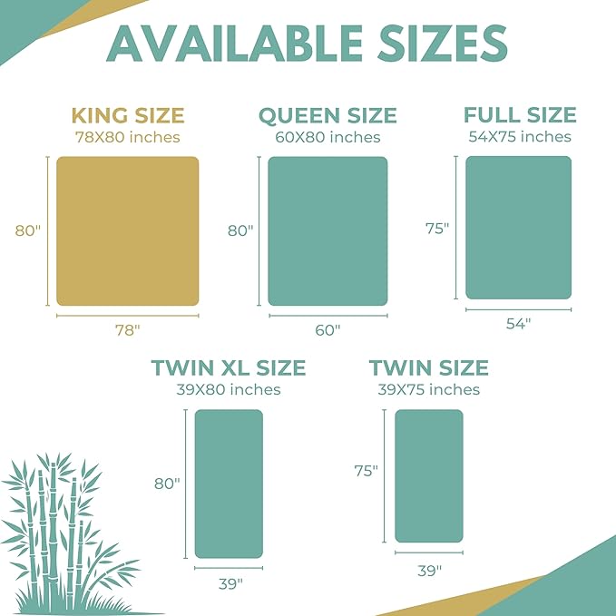 Bamboo Cooling Mattress Protector - King