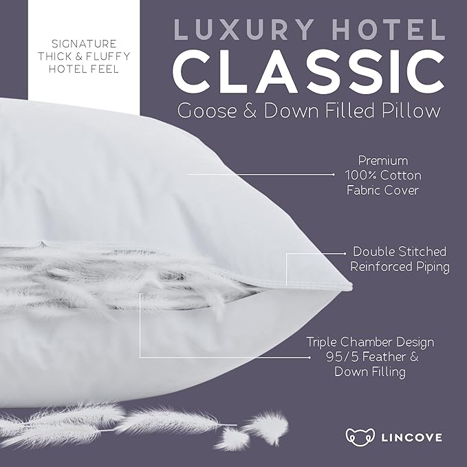 100% Cotton Hypoallergenic Bed Pillow - Standard