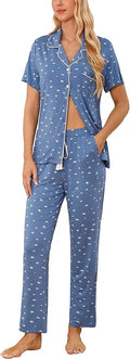 Women's Pants Pajama Set - Short Sleeve - 2 Piece