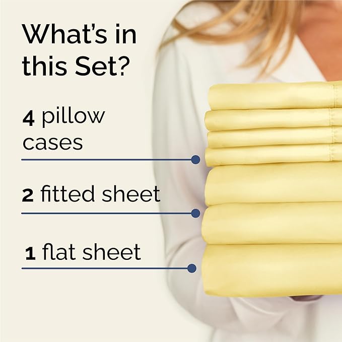 Cooling Bed Sheet Set - Split King - 16 in Deep Pocket - 7 Piece