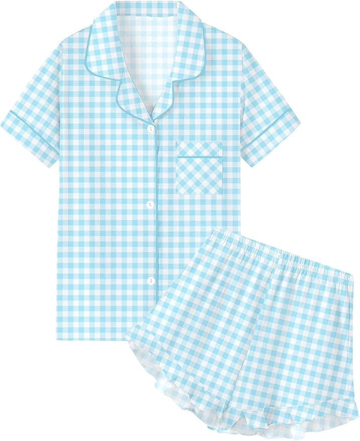 100% Cotton Shorts Pajama Set - Short Sleeve - 2 Piece
