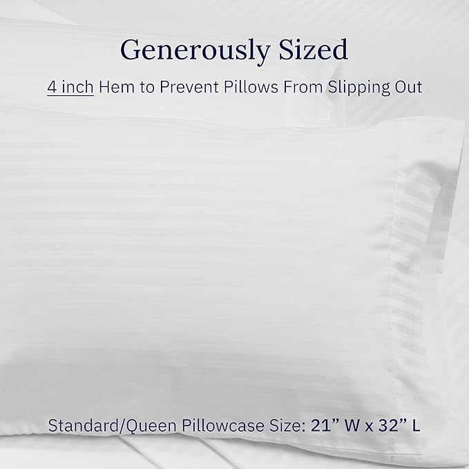 100% Cotton Pillowcase Set - Queen - 2 Piece