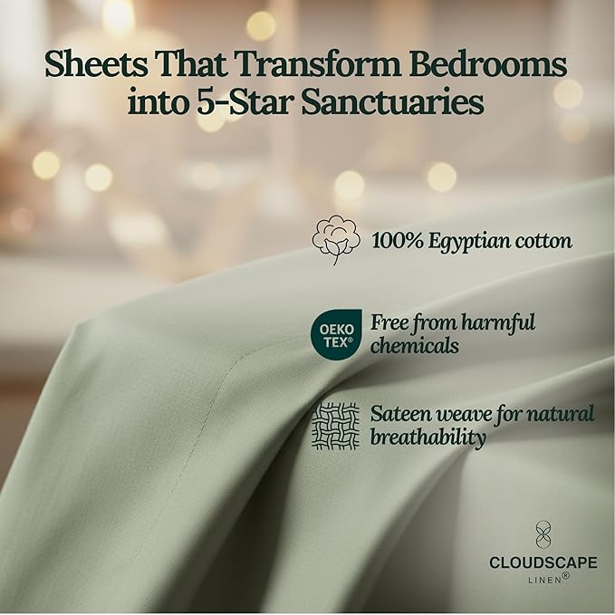 Linen Bed Sheet Set - King - 4 Piece