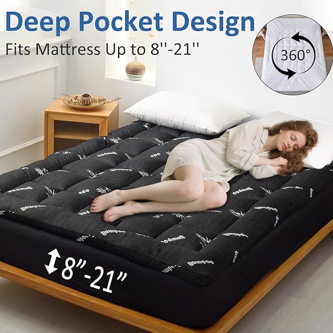 Bamboo Cooling Mattress Pad - Full