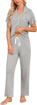 Women's Pants Pajama Set - Short Sleeve - 2 Piece