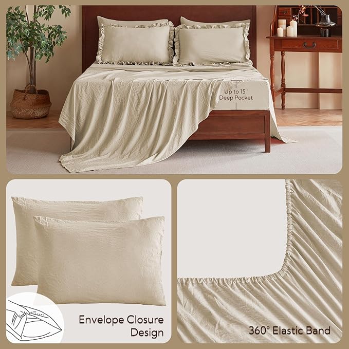 Linen Comforter Set - California King - 7 Piece