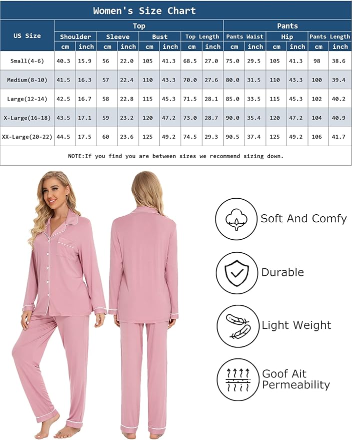 Women's Pants Pajama Set - Long Sleeve - 2 Piece