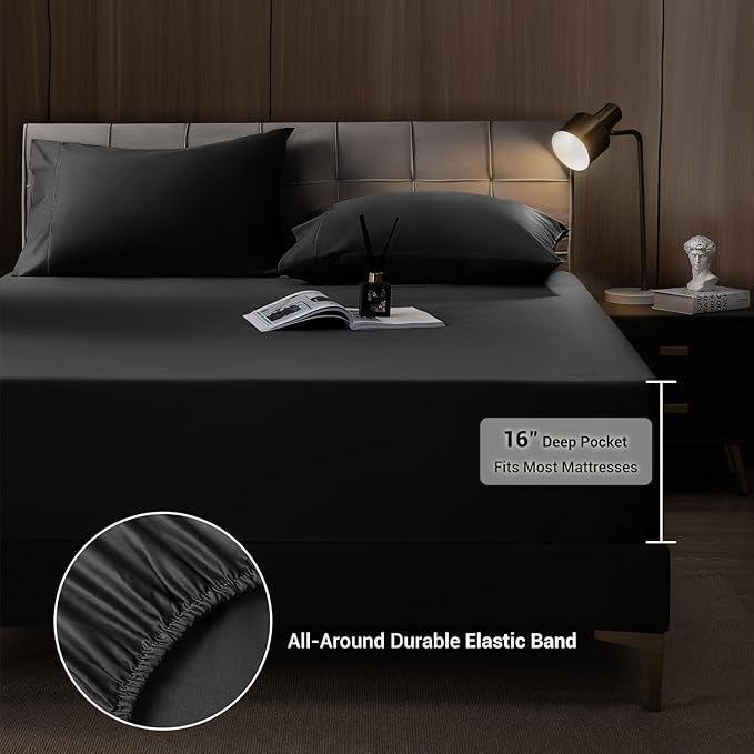 Bamboo Cooling Bed Sheet Set - King - 4 Piece