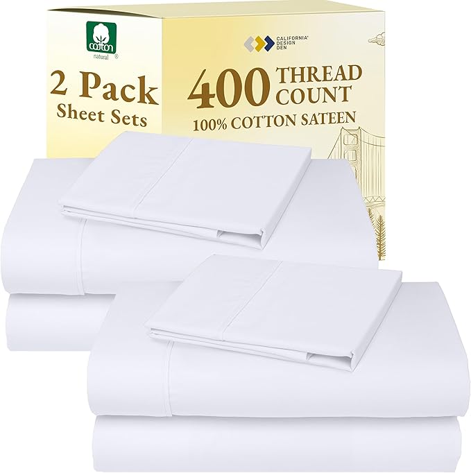 100% Cotton Bed Sheet Set - Twin - 2 Pack