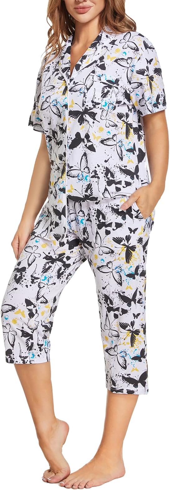 Capri Pajama Set - Short Sleeve - 2 Piece