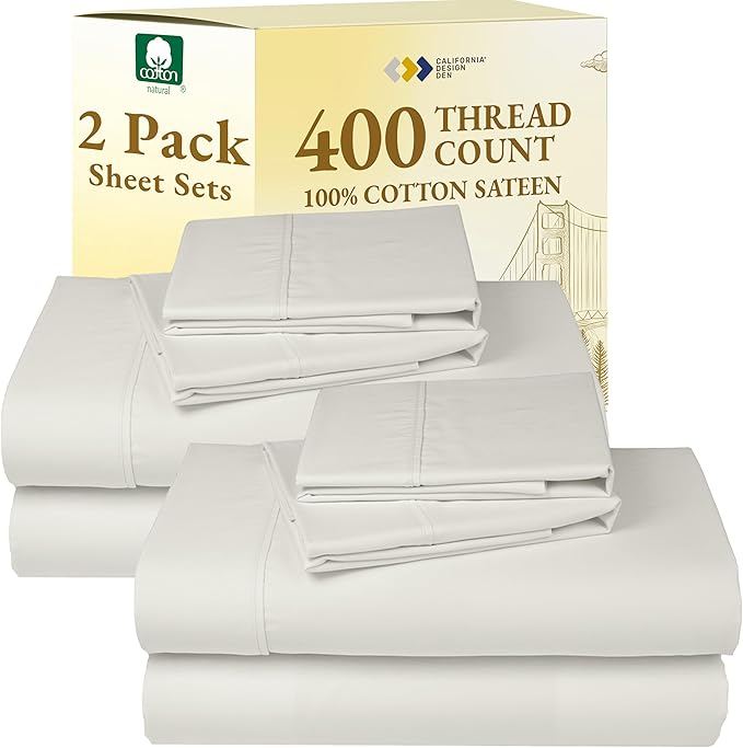 100% Cotton Bed Sheet Set - Full - 2 Pack
