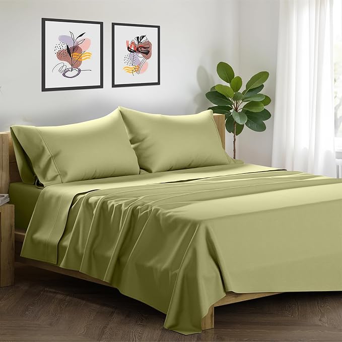 Linen Cooling Bed Sheet Set - California King - 17 in Deep Pocket - 4 Piece