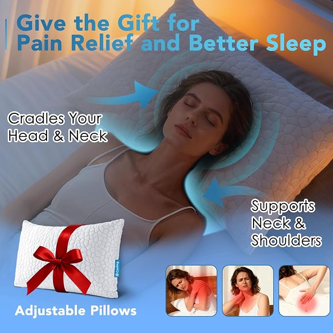 Memory Foam Cooling Bed Pillow - King