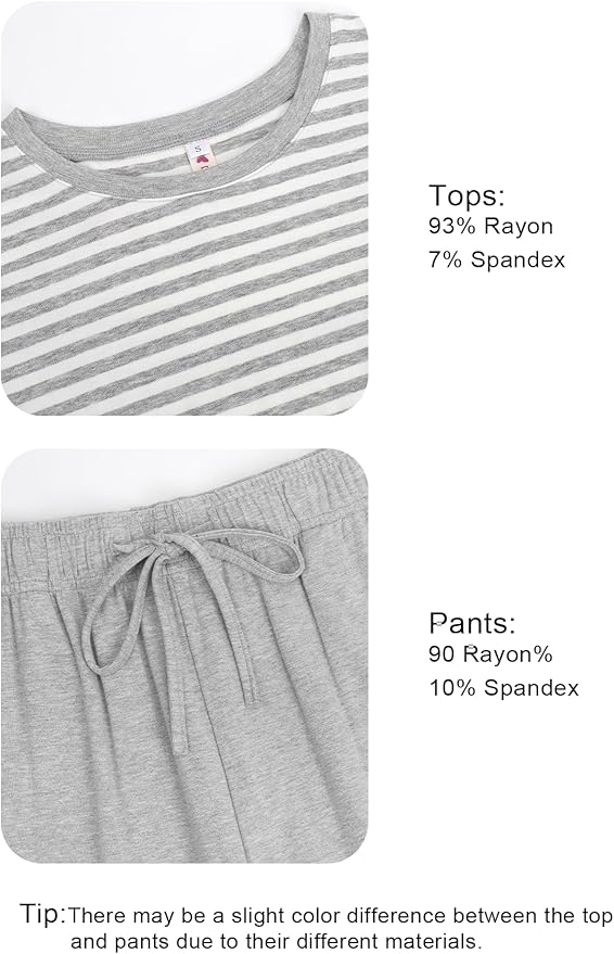 Women's Loungewear Set - Short Sleeve - Pants - 2 Piece