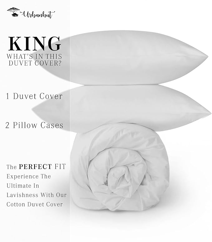 100% Cotton Duvet Cover Set - King - 3 Piece