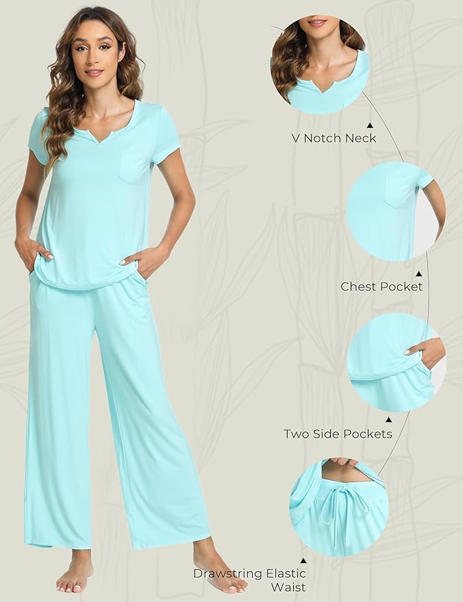 Bamboo Pajama Set - Short Sleeve - 2 Piece