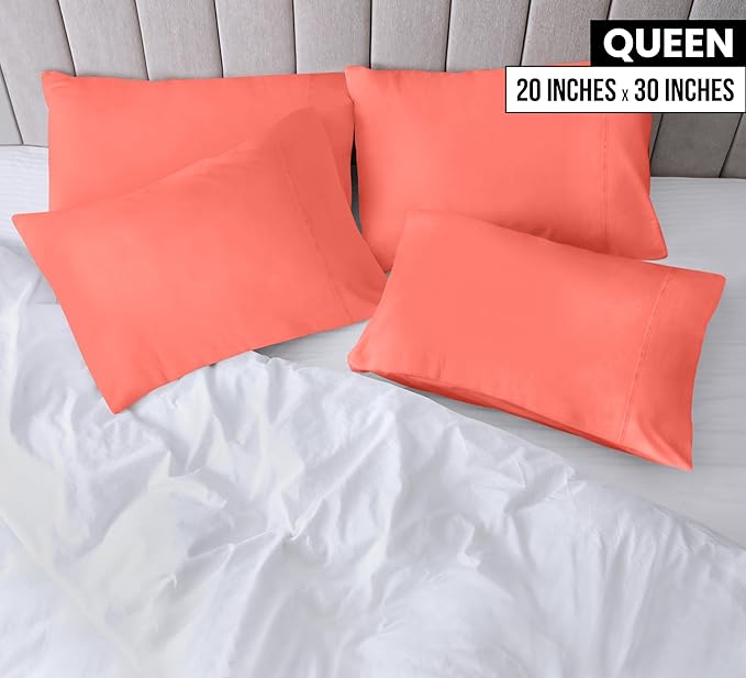Microfiber Pillowcase Set - Queen - 20 x 30 in - 4 Pack
