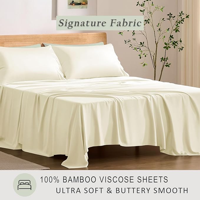 Bamboo Cooling Bed Sheet Set - King - 4 Piece