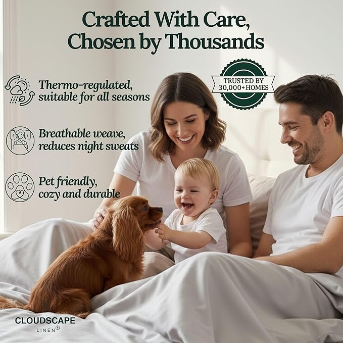 Linen Bed Sheet Set - Full - 4 Piece