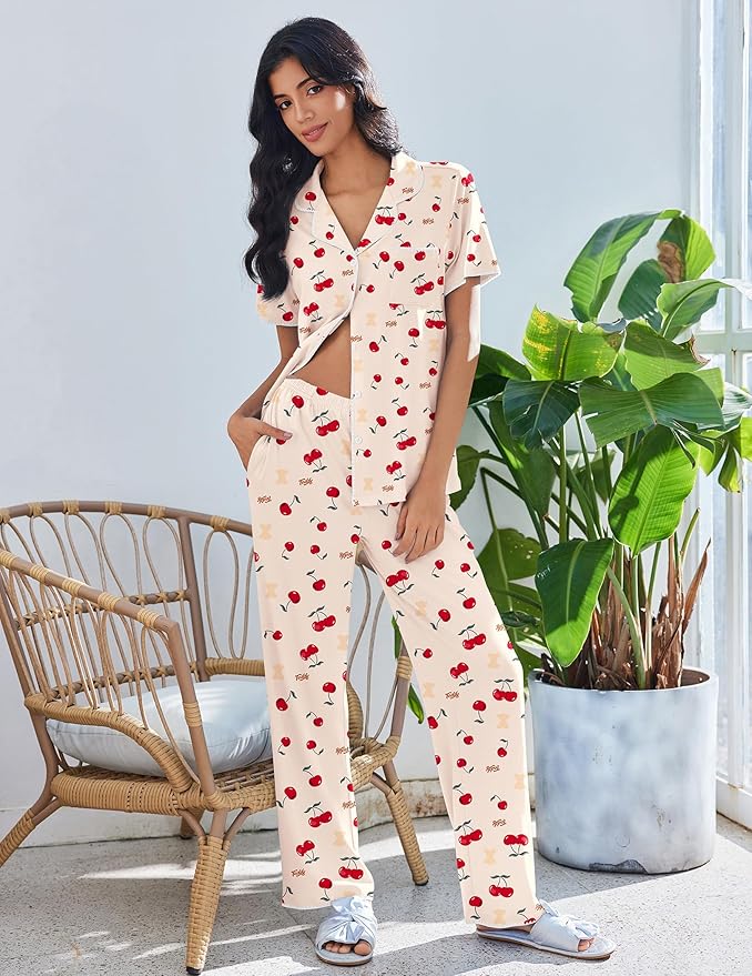 Women's Pajama Set - Short Sleeve - 2 Piece