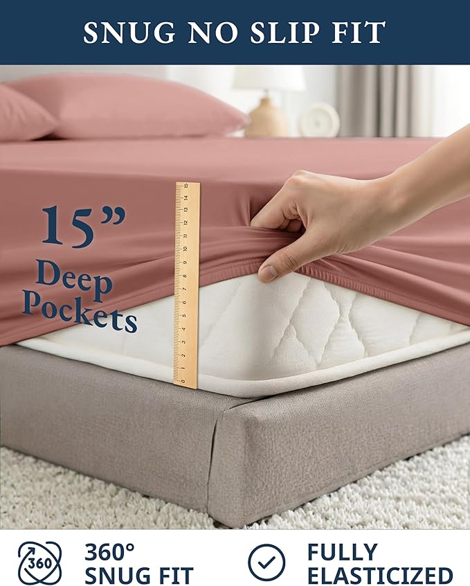 Linen Cooling Bed Sheet Set - Queen - 4 Piece