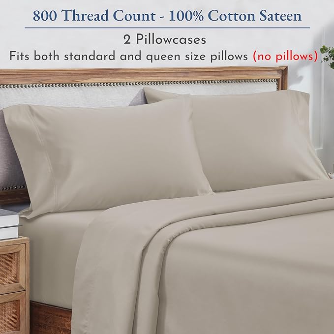100% Cotton Pillowcase Set - Queen - 2 Piece