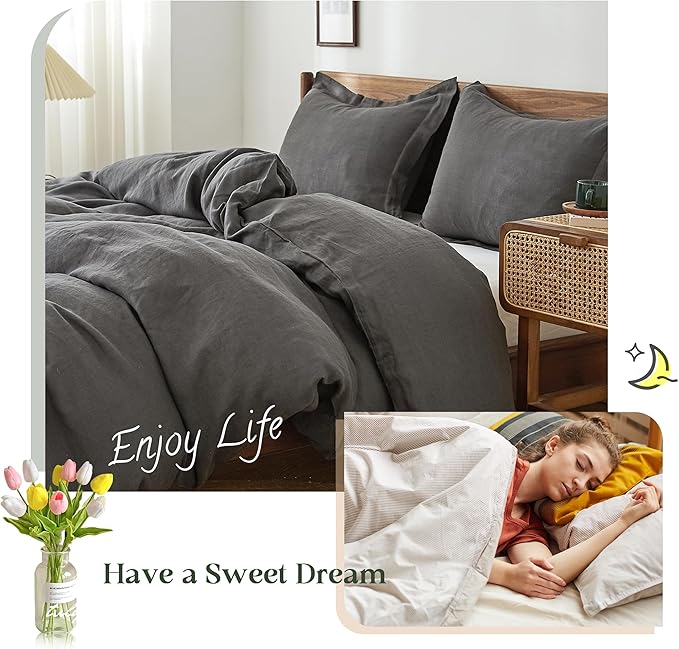 Linen Duvet Cover Set - Twin