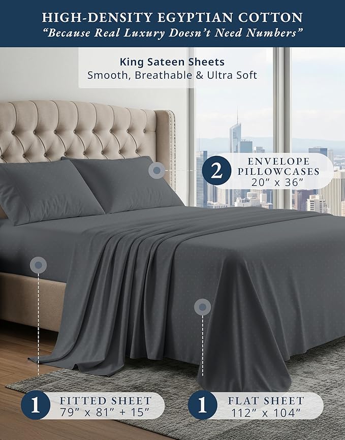 Bed Sheet Set - King - 15 in Deep Pocket