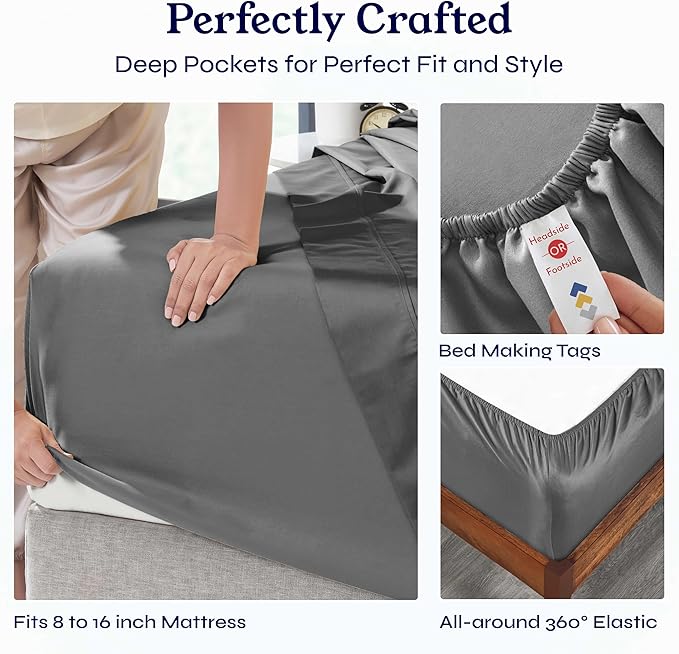 100% Cotton Bed Sheet Set - King - 4 Piece